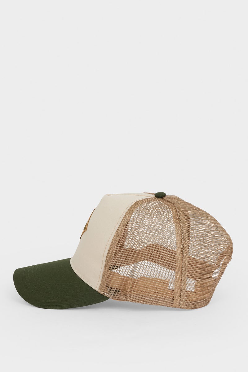 DeFacto Green Man Man Label Printed Denim Baseball Cap Casual - Image 3